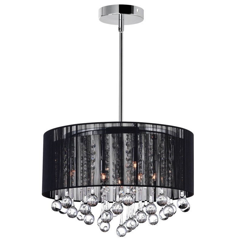 CWI Lighting 5006P18C-R(B) Water Drop Six Light Chandelier, Chrome