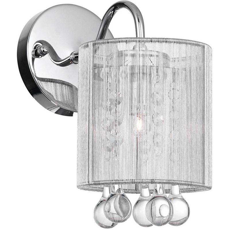 CWI Lighting 5006W5C-1 (S) Water Drop One Light Bathroom Sconce, Chrome