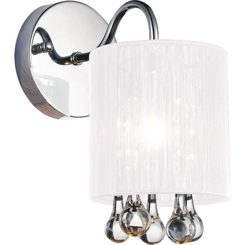 CWI Lighting 5006W5C-1 (W) Water Drop One Light Bathroom Sconce, Chrome (Discontinued)