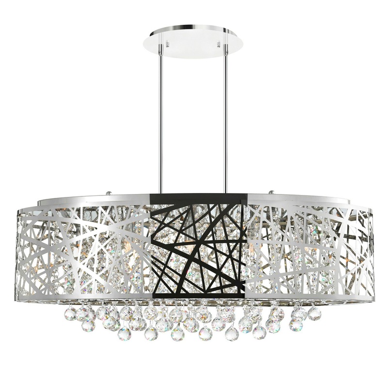 CWI Lighting 5008P32ST-O Eternity Eight Light Chandelier, Stainless Steel
