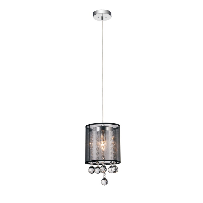 CWI Lighting 5062P6C-1 (Clear + B) Radiant One Light Mini Pendant, Chrome