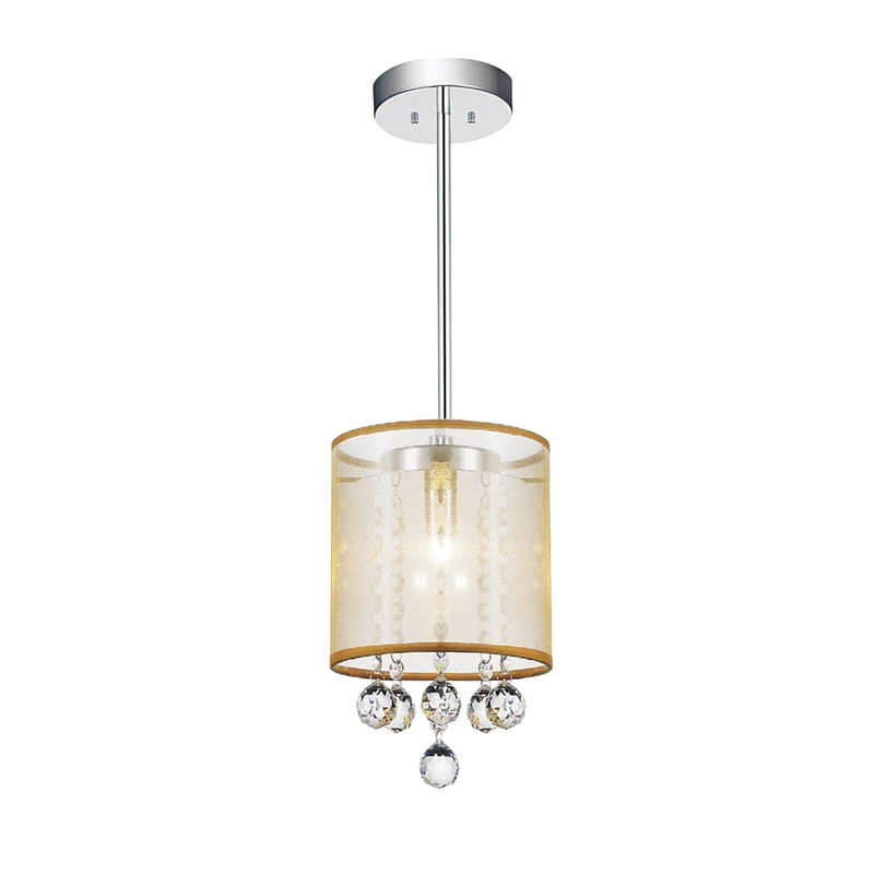 CWI Lighting 5062P6C-1 (Clear + G) Radiant One Light Mini Pendant, Chrome (Discontinued)