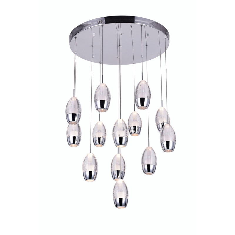 CWI Lighting 5077P24C-R Perrier LED Pendant, Chrome (Discontinued)