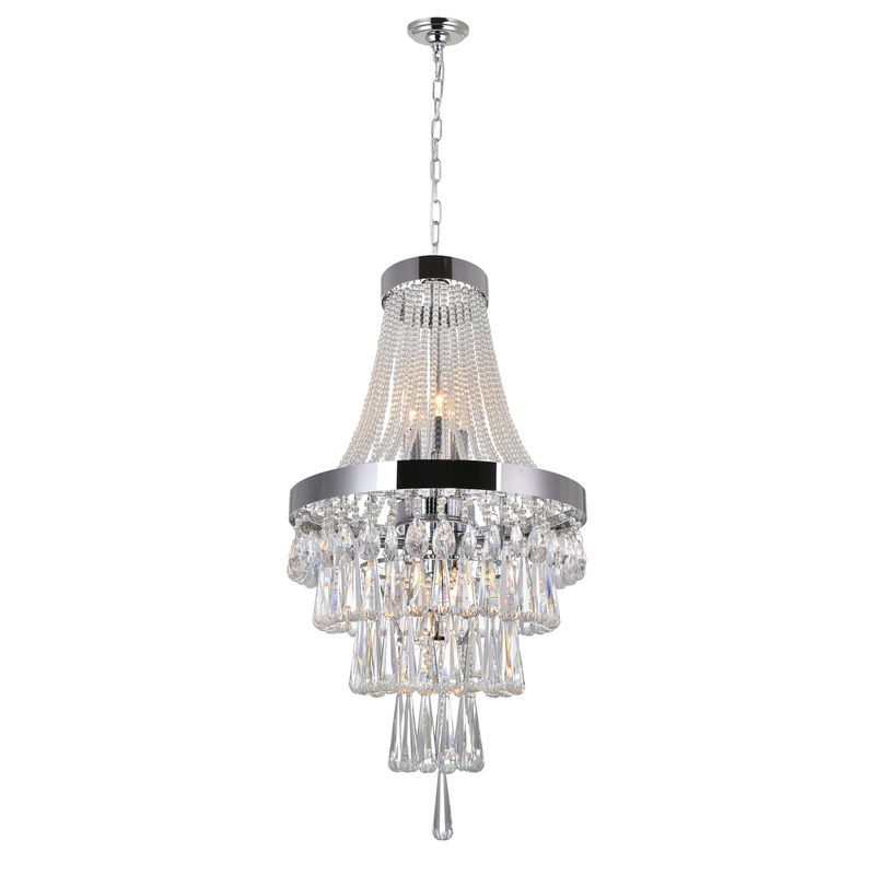 CWI Lighting 5078P16C Vast Six Light Chandelier, Chrome