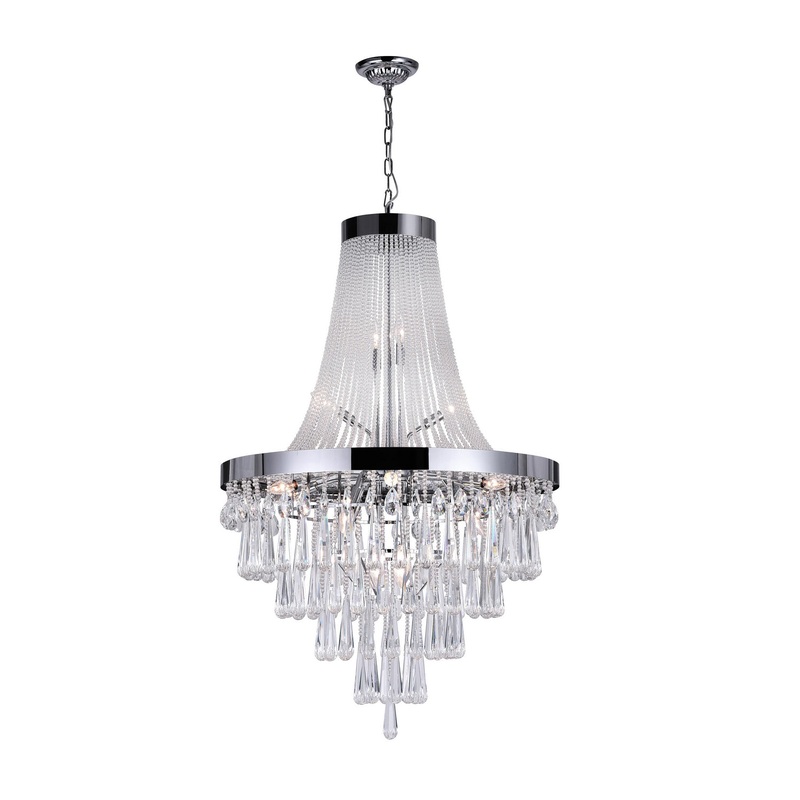 CWI Lighting 5078P32C (Clear) Vast 17 Light Chandelier, Chrome
