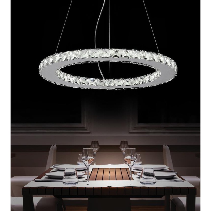 CWI Lighting 5080P20ST-R Ring LED Chandelier, Chrome (Discontinued)