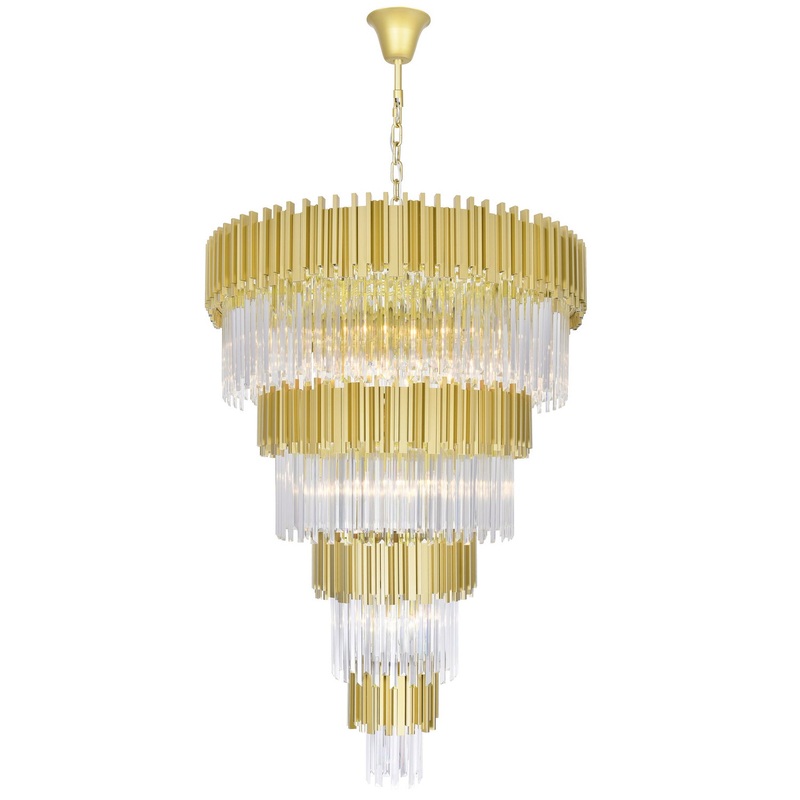 CWI Lighting 1112P40-34-169 Deco 34 Light Chandelier, Medallion Gold