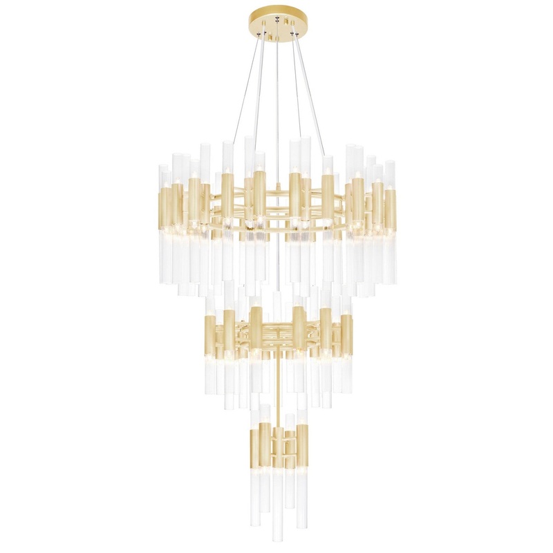 CWI Lighting 1120P32-123-602 Orgue LED Chandelier, Satin Gold