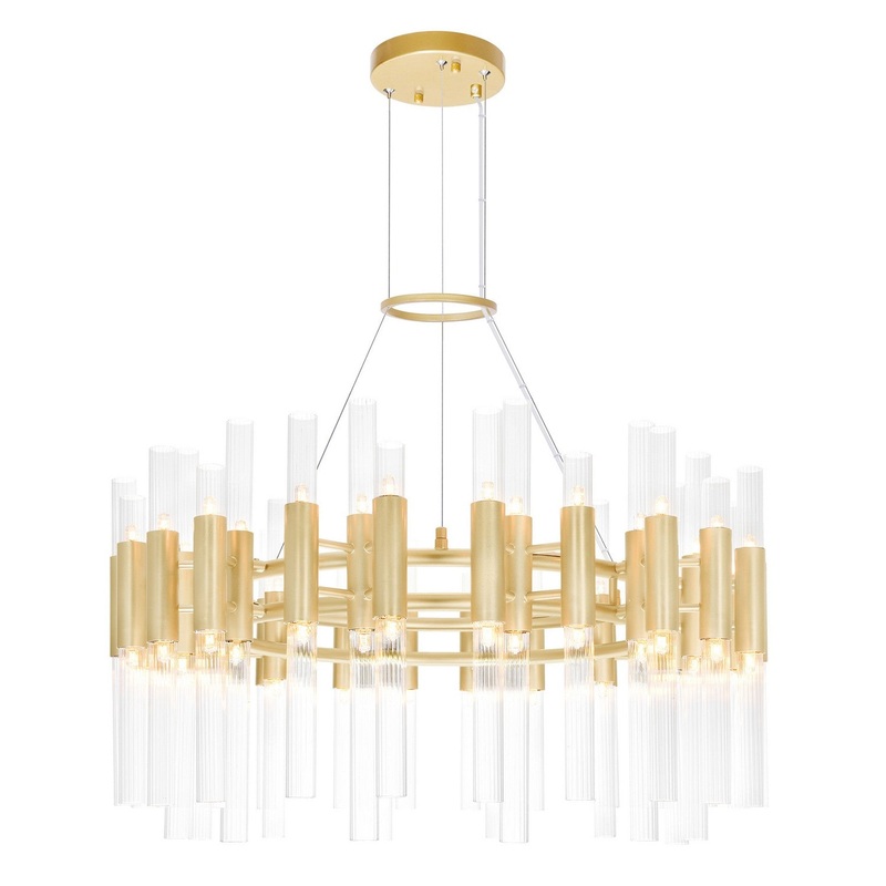 CWI Lighting 1120P32-72-602 Orgue LED Chandelier, Satin Gold