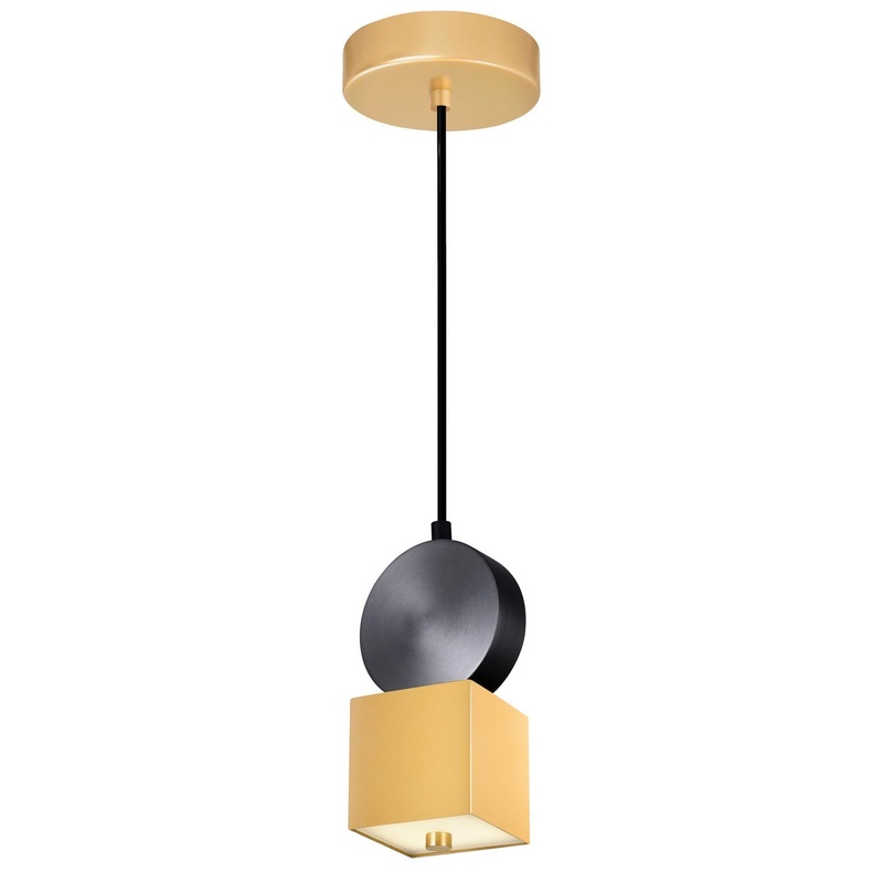 CWI Lighting 1156P4-625 Saleen LED Mini Pendant, Sun Gold & Black