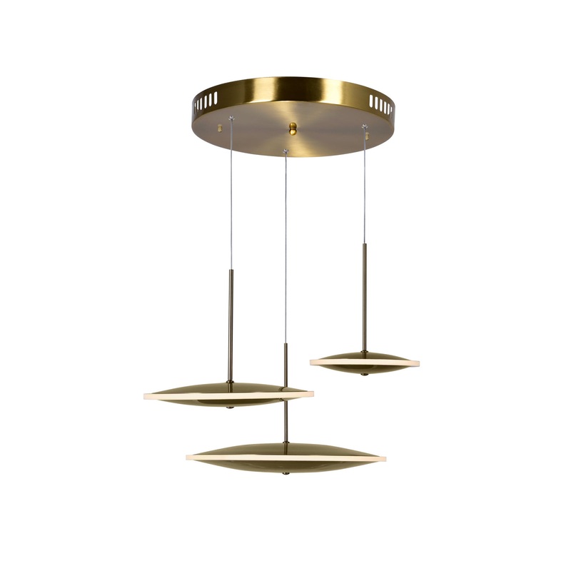 CWI Lighting 1204P22-3-625-A Ovni LED Pendant, Brass (Discontinued)