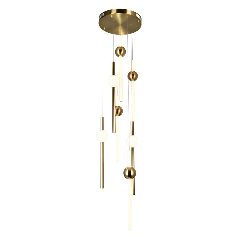 CWI Lighting 1208P20-7-625 Baton LED Pendant, Brass (Discontinued)