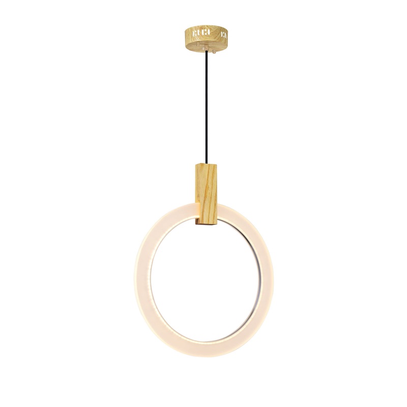 CWI Lighting 1214P16-1-236 Anello LED Pendant, White Oak
