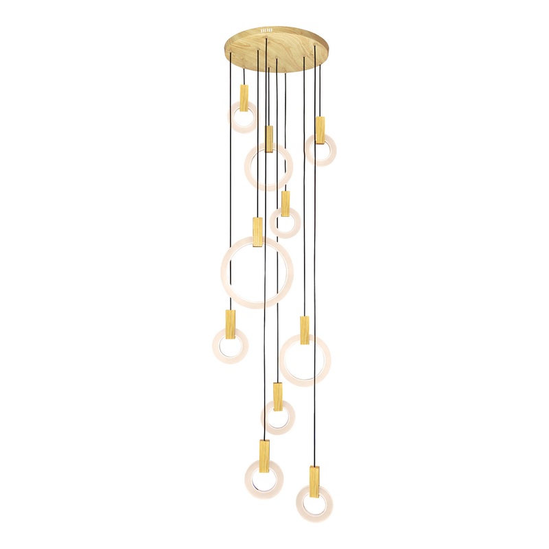 CWI Lighting 1214P32-10-236 Anello LED Pendant, White Oak