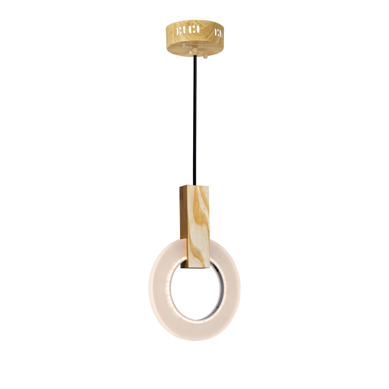 CWI Lighting 1214P8-1-236 Anello LED Mini Pendant, White Oak