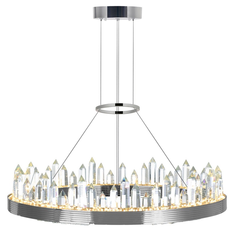 CWI Lighting 1218P24-613 Agassiz LED Chandelier, Polished Nickel