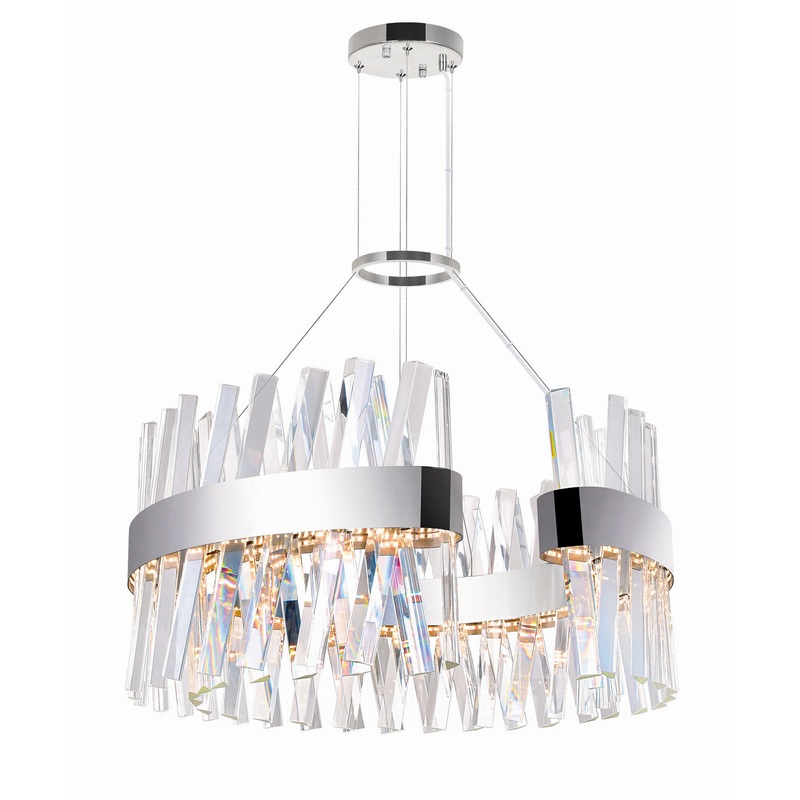 CWI Lighting 1220P24-601-C Glace LED Chandelier, Chrome
