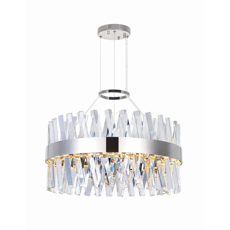 CWI Lighting 1220P24-601 Glace LED Chandelier, Chrome