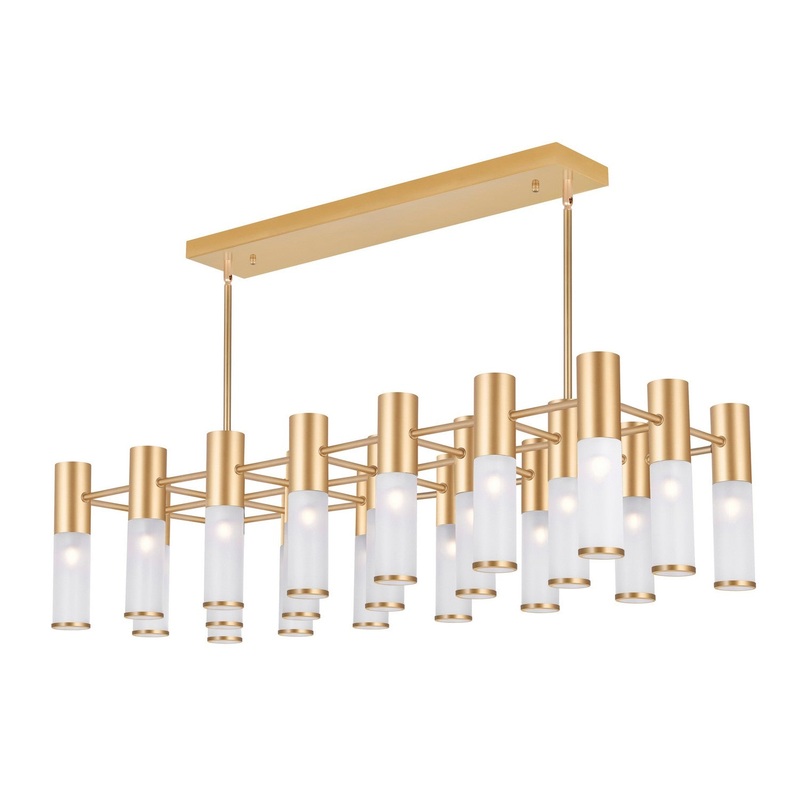CWI Lighting 1221P38-21-625 Pipes LED Island/Pool Table Chandelier, Sun Gold