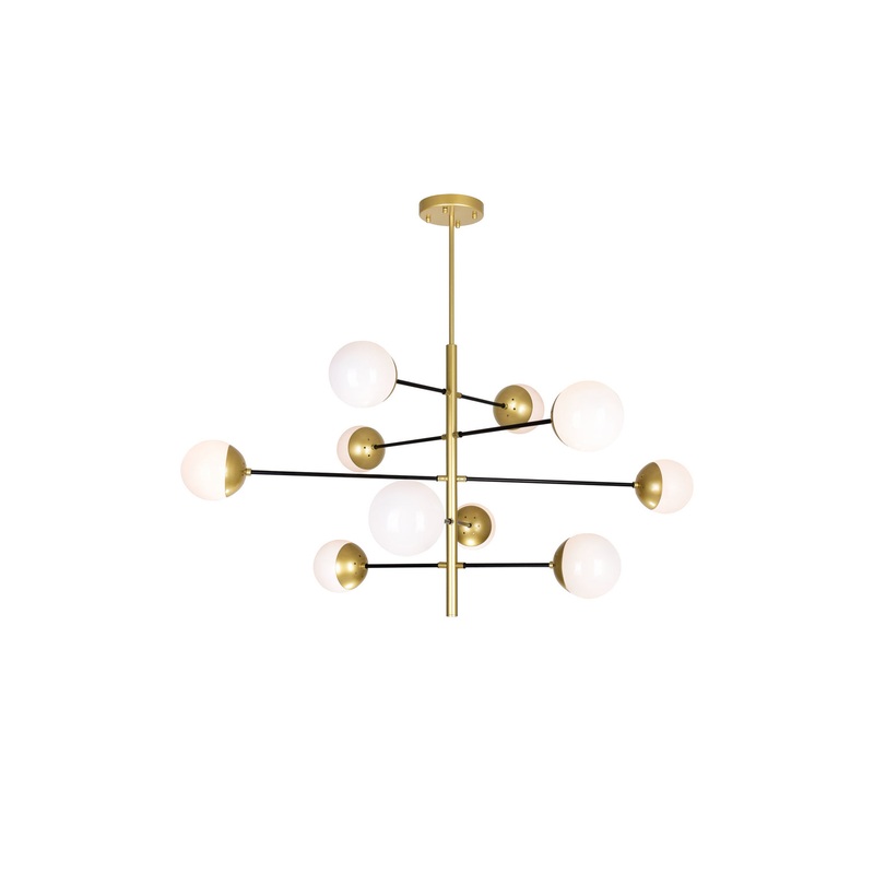 CWI Lighting 1226P38-10-169 Compass LED Chandelier, Medallion Gold