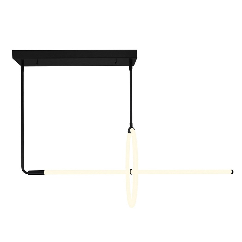 CWI Lighting 1273P40-2-101-RC Hoops LED Chandelier, Black