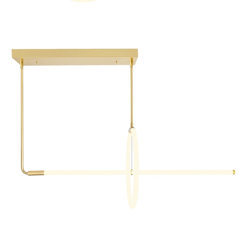 CWI Lighting 1273P40-2-602-RC Hoops LED Chandelier, Satin Gold