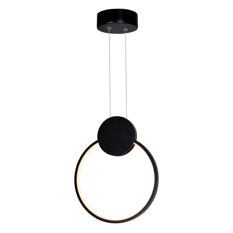 CWI Lighting 1297P10-1-101 Pulley LED Mini Pendant, Black