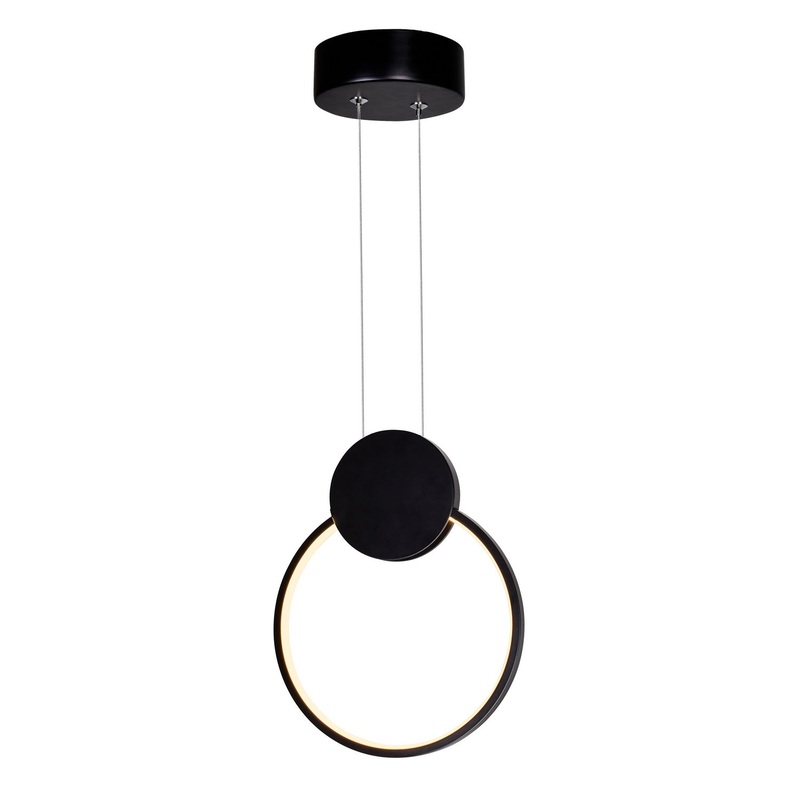 CWI Lighting 1297P8-1-101 Pulley LED Mini Pendant, Black
