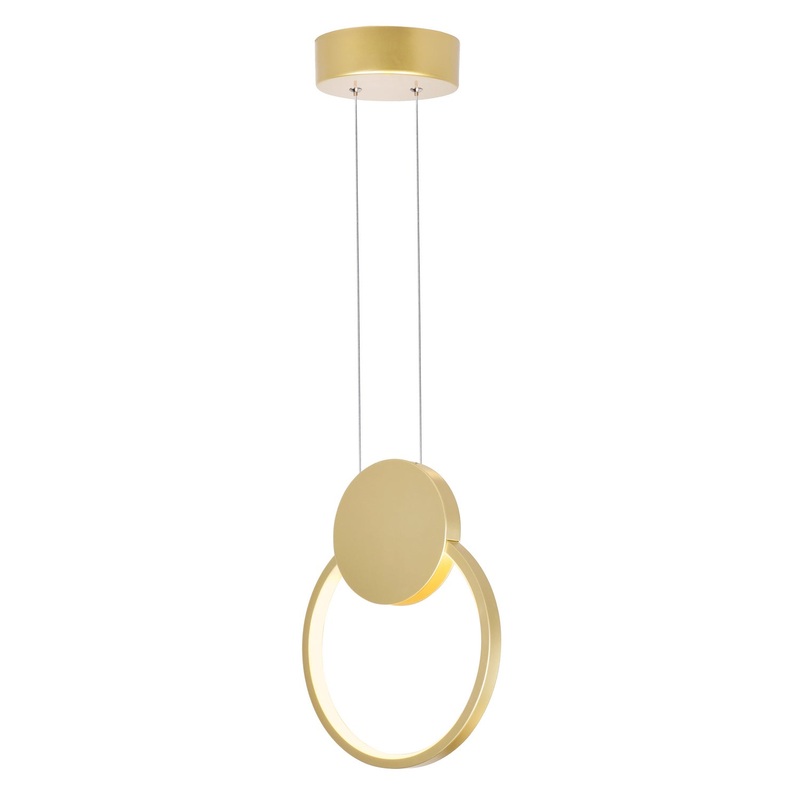 CWI Lighting 1297P8-1-602 Pulley LED Mini Pendant, Satin Gold