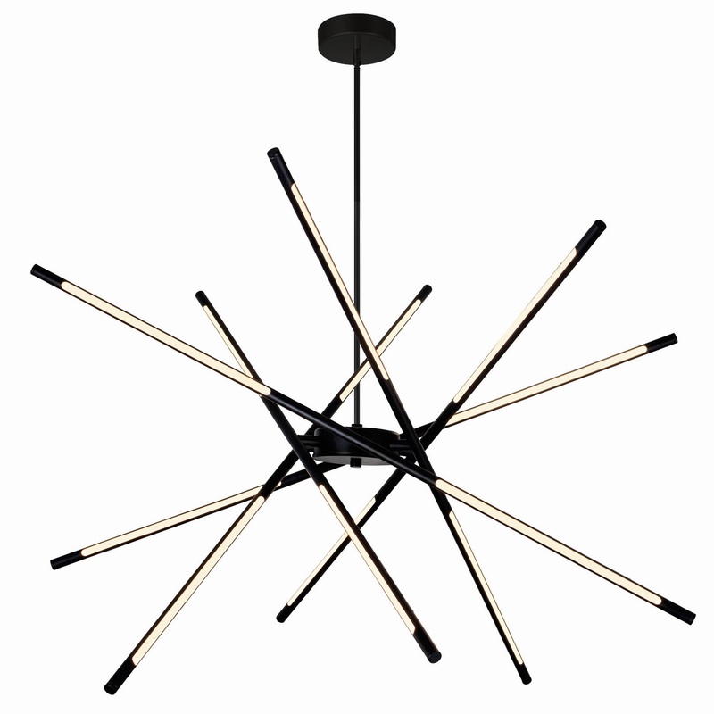 CWI Lighting 1375P43-6-101 Oskil LED Chandelier, Black