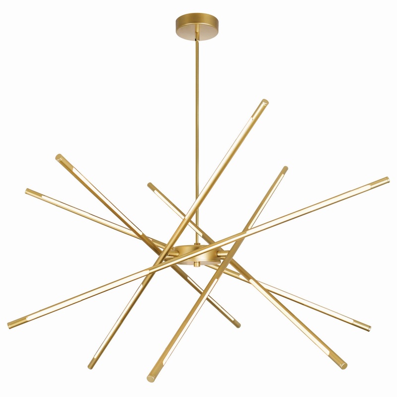 CWI Lighting 1375P43-6-602 Oskil LED Chandelier, Satin Gold
