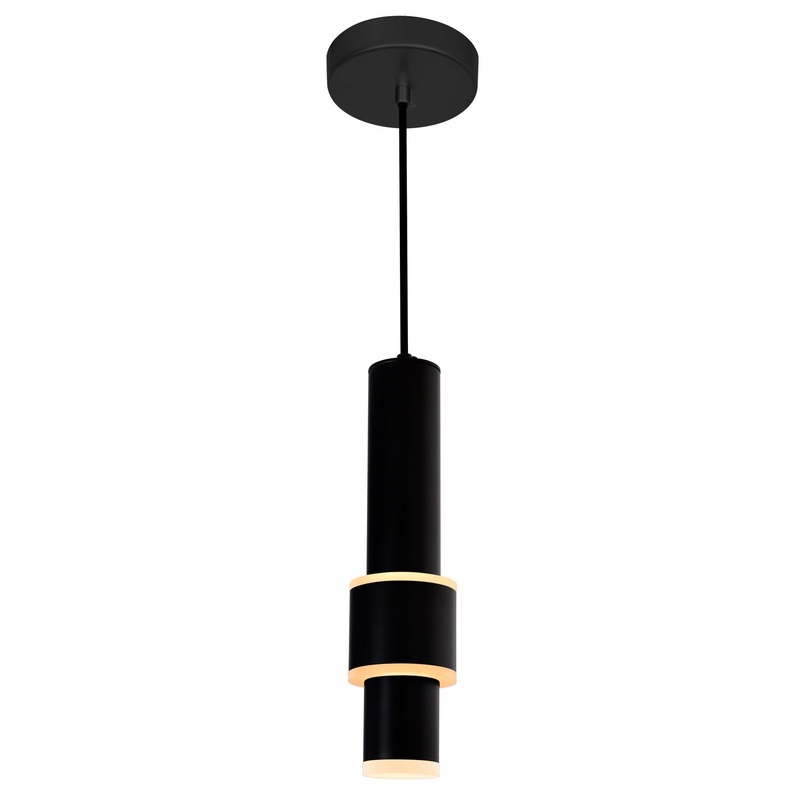 CWI Lighting 1390P5-1-101 Lena LED Mini Pendant, Black