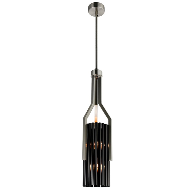 CWI Lighting 1583P8-6-612 Fermont LED Mini Pendant, Satin Nickel & Pearl Black