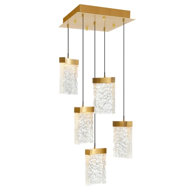 CWI Lighting 1587P12-5-624 Lava LED Mini Pendant, Brass