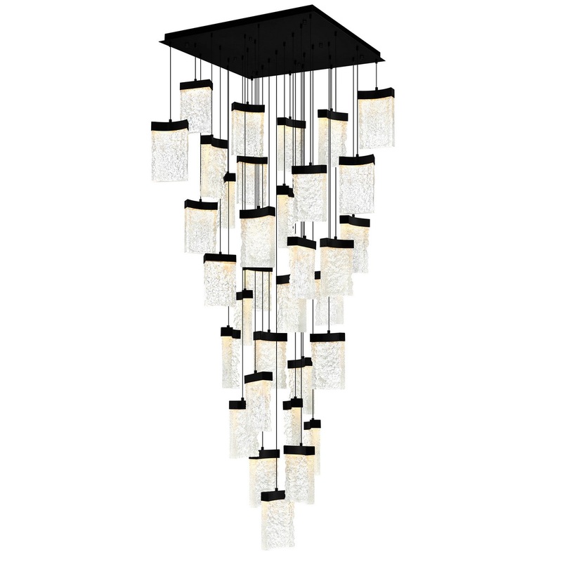 CWI Lighting 1587P36-33-101 Lava LED Chandelier, Black