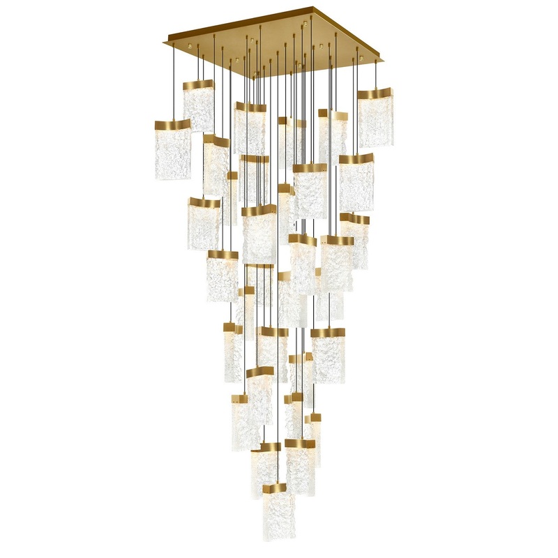 CWI Lighting 1587P36-33-624 Lava LED Chandelier, Brass