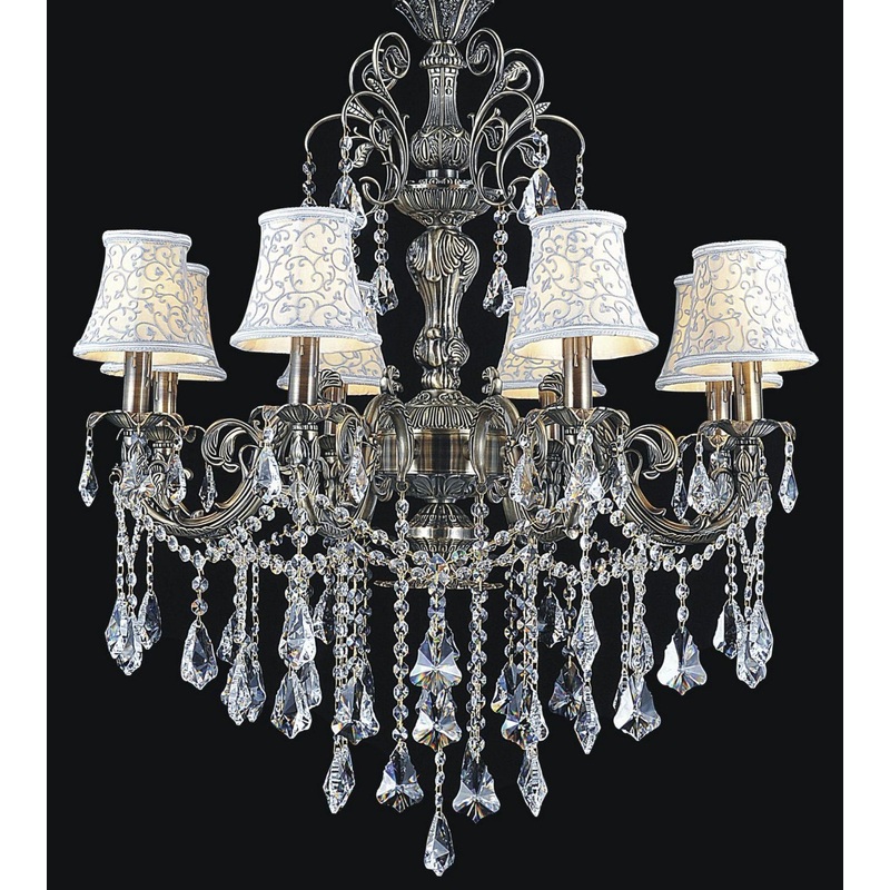 CWI Lighting 2011P30AB-8 Brass Eight Light Chandelier, Antique Brass (Discontinued)