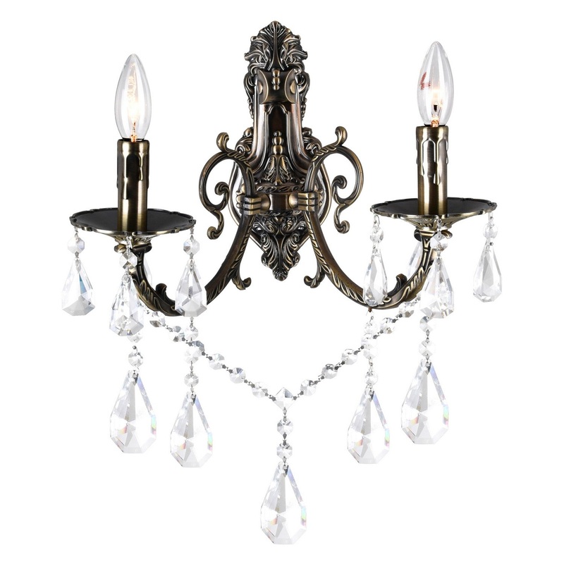 CWI Lighting 2015W16AB-2 Brass Two Light Wall Sconce, Antique Brass (Discontinued)