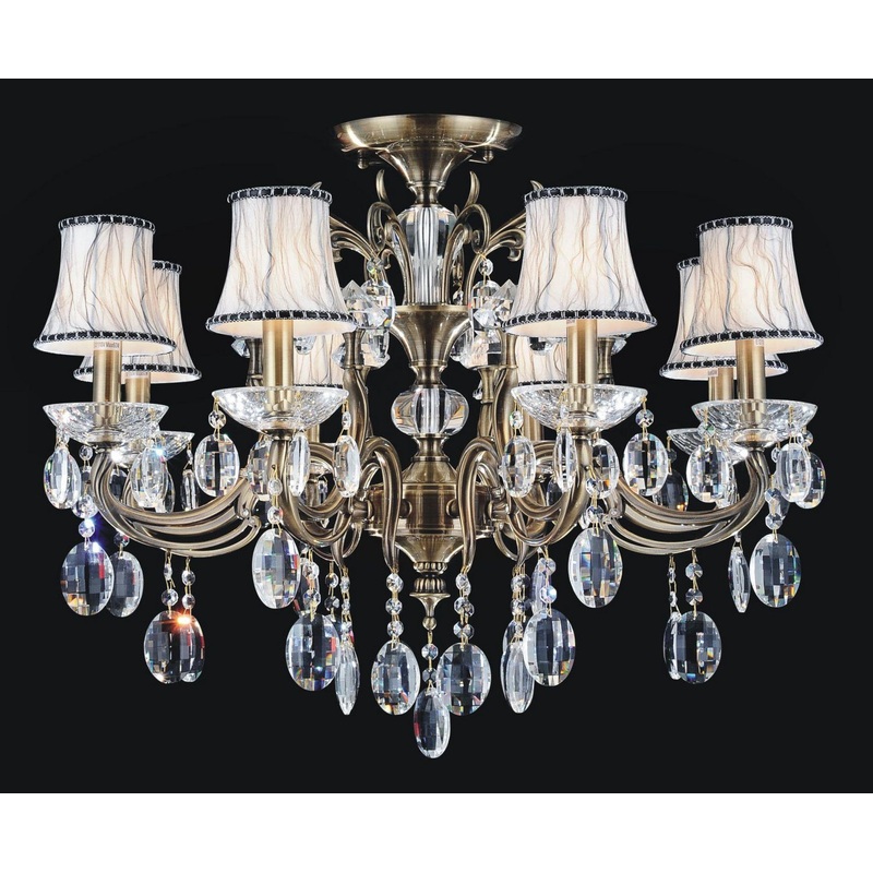 CWI Lighting 2016C30AB-8 Flawless Eight Light Flush Mount, Antique Brass (Discontinued)