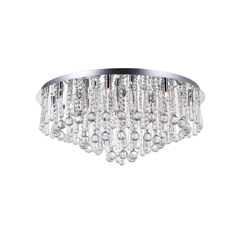 CWI Lighting 5035C32C-R Brianna 16 Light Flush Mount, Chrome (Discontinued)