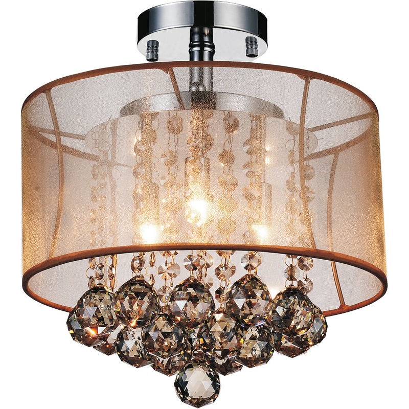 CWI Lighting 5062C12C (Chp + G) Radiant Three Light Flush Mount, Chrome