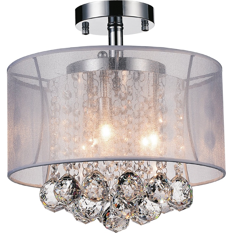 CWI Lighting 5062C12C (Clear + W) Radiant Three Light Flush Mount, Chrome