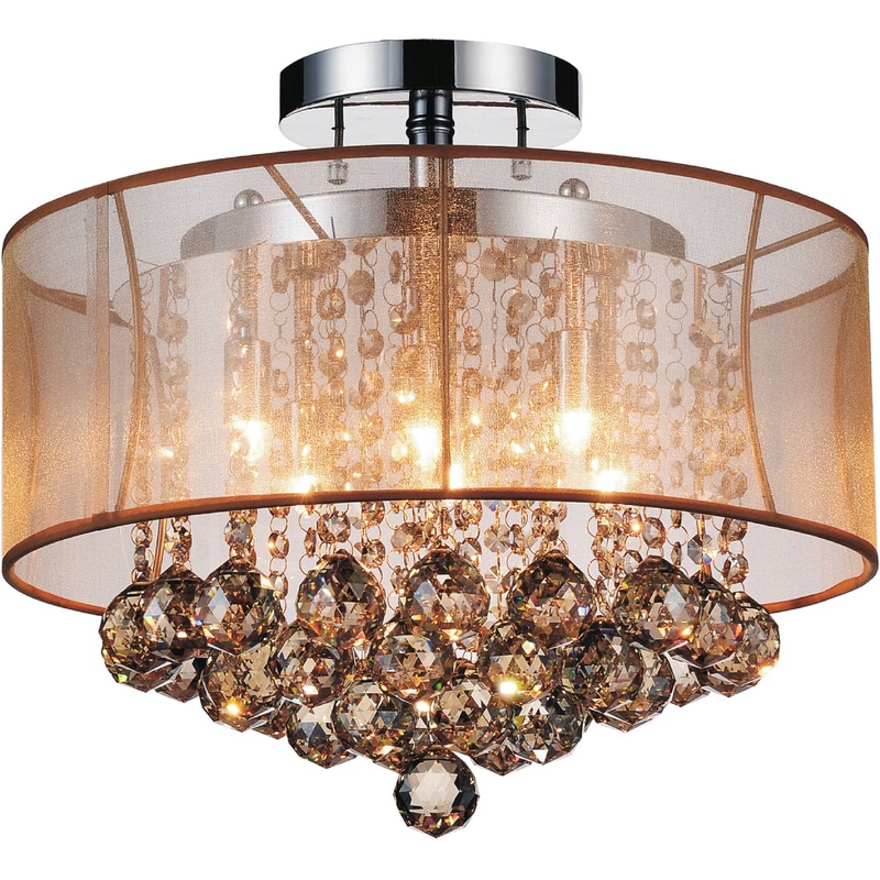 CWI Lighting 5062C16C (Chp + G) Radiant Six Light Flush Mount, Chrome