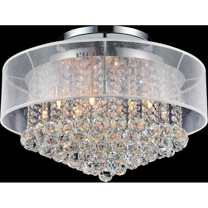 CWI Lighting 5062C24C (Clear + W) Radiant 12 Light Flush Mount, Chrome