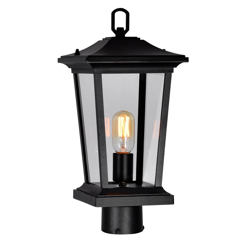 CWI Lighting 0413PT8-1-101 Leawood One Light Outdoor Lantern Head, Black