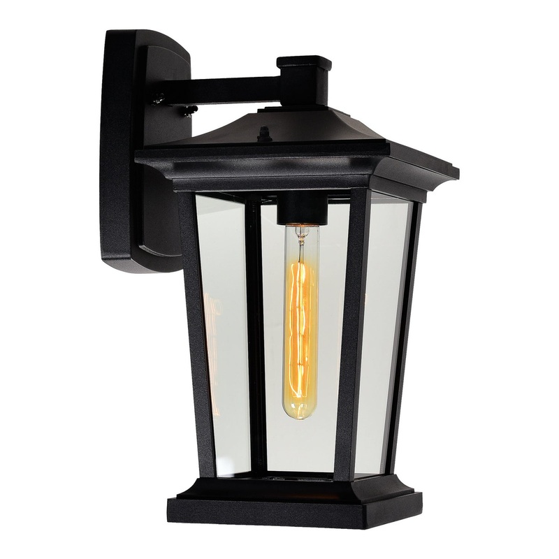 CWI Lighting 0413W8-1-101 Leawood One Light Outdoor Wall Lantern, Black