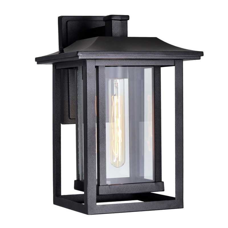 CWI Lighting 0414W10-1-101 Winfield One Light Outdoor Wall Lantern, Black