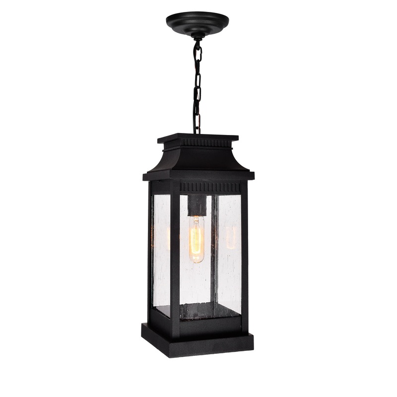 CWI Lighting 0418P7L-1 Milford One Light Outdoor Pendant, Black