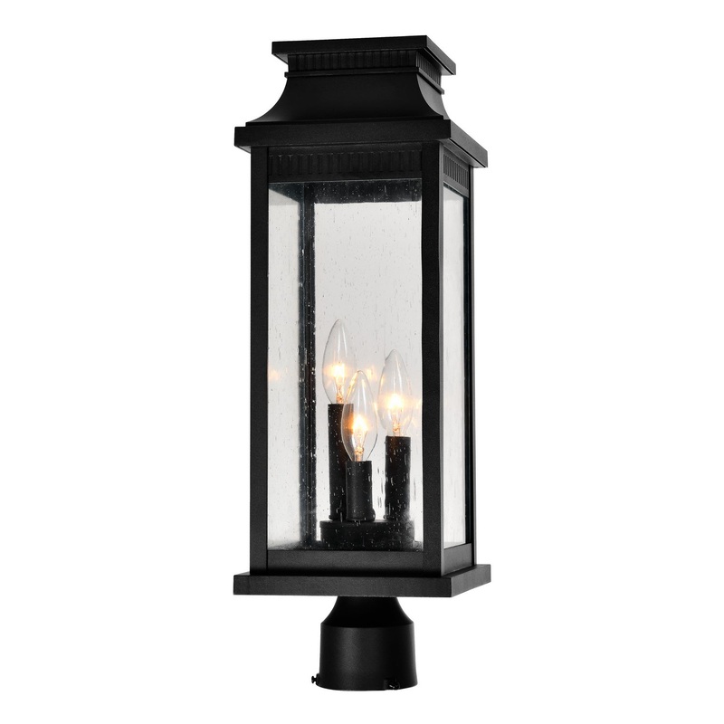 CWI Lighting 0418PT7L-3 Milford Three Light Outdoor Lantern Head, Black