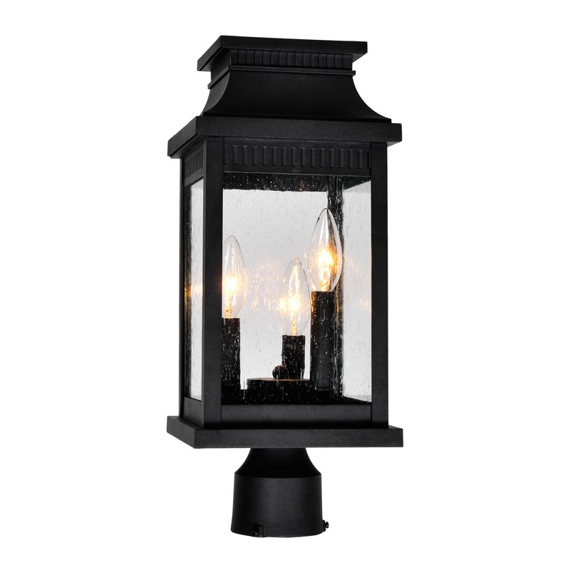 CWI Lighting 0418PT7S-3 Milford Three Light Outdoor Lantern Head, Black